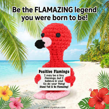 Flamingo of Positivity – Crochet Decor – Uplift Your Space - Ziya Blue