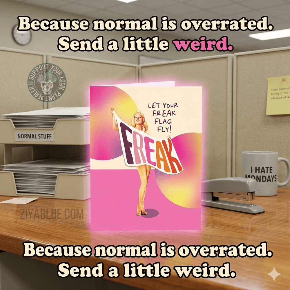 Freak Flag Greeting Card - Ziya Blue