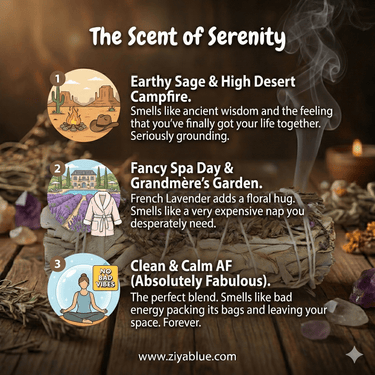 French Lavender & White Sage Smudge Stick 4" - Ziya Blue