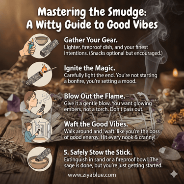 French Lavender & White Sage Smudge Stick 4" - Ziya Blue