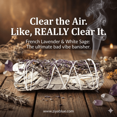 French Lavender & White Sage Smudge Stick 4" - Ziya Blue