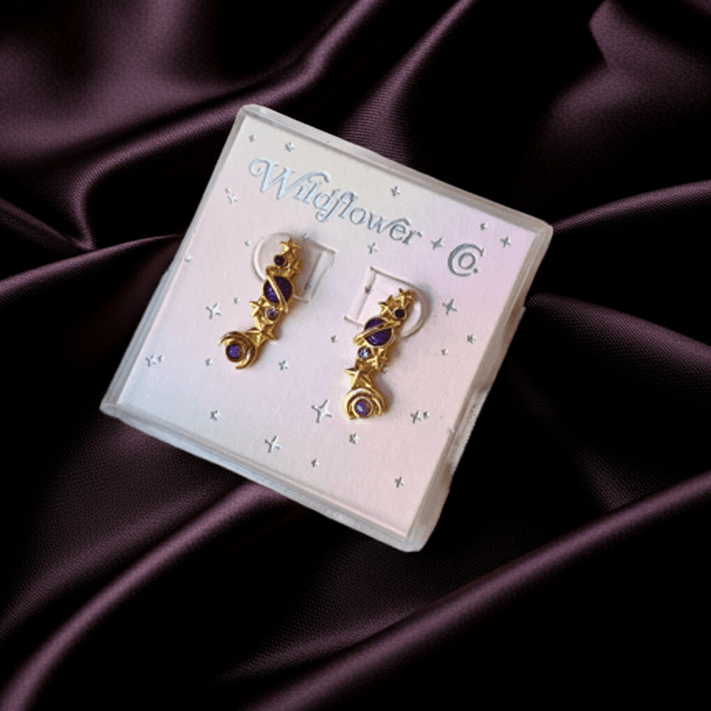 Galaxy Crawler Earrings - Ziya Blue