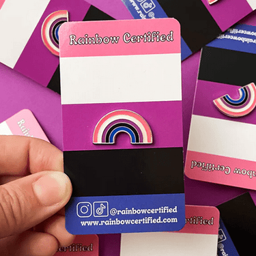 Genderfluid Pride Flag Rainbow Pin - Ziya Blue