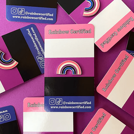 Genderfluid Pride Flag Rainbow Pin - Ziya Blue