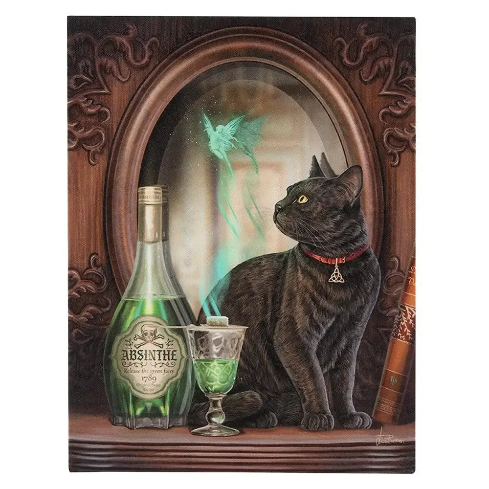 "Absinthe" by Lisa Parker | Black Cat Canvas Art Print