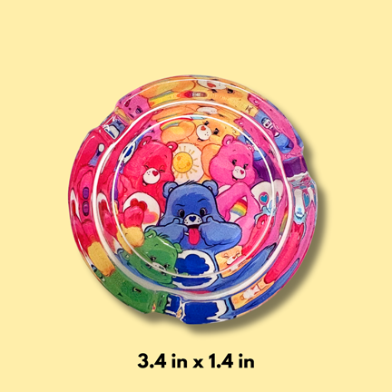 Glass Ashtray - Emotional Support Bears - Ziya Blue