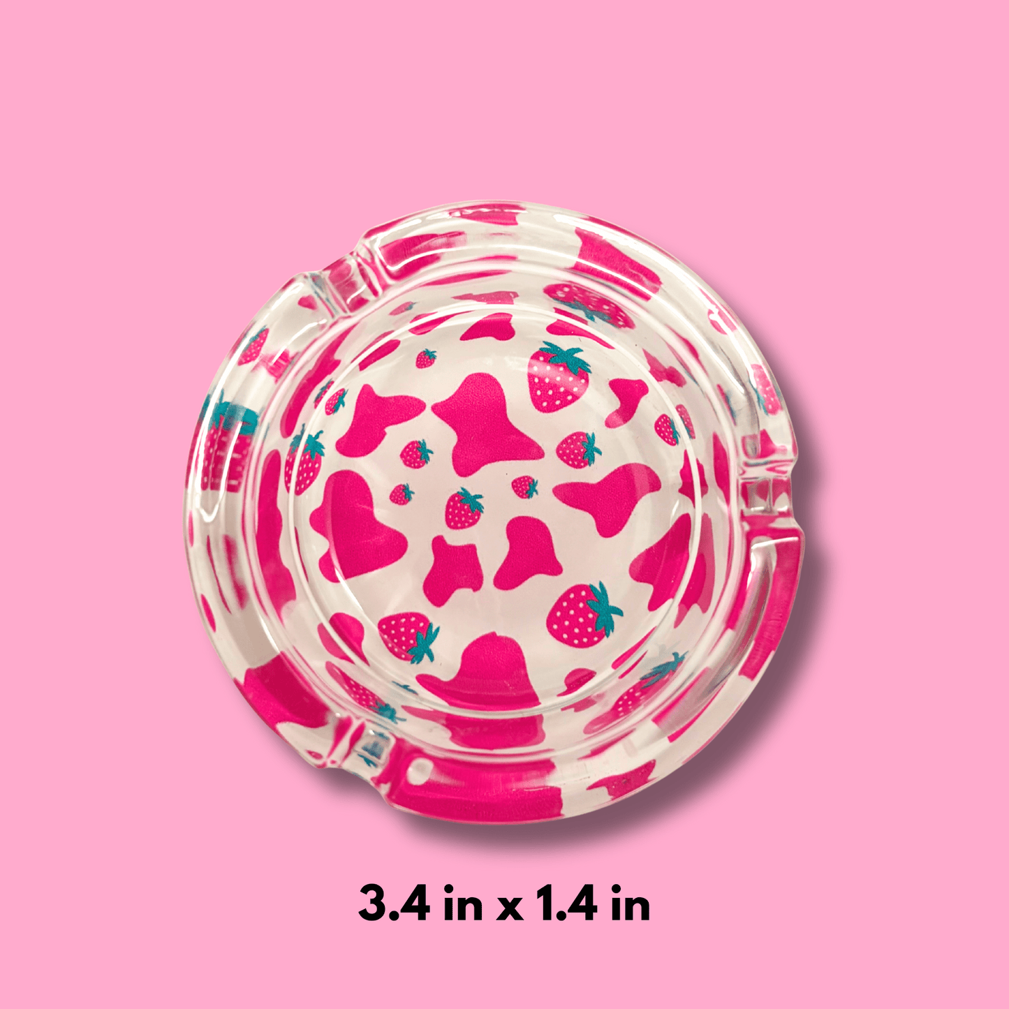 Glass Ashtray Strawberry Milk - Ziya Blue