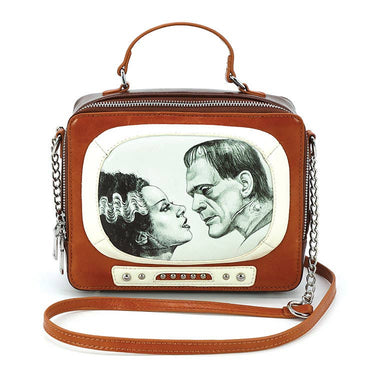 Glow - in - the - Dark Frankenstein & Bride TV Bag 🎃📺 - Ziya Blue