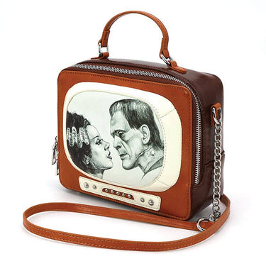 Glow - in - the - Dark Frankenstein & Bride TV Bag 🎃📺 - Ziya Blue