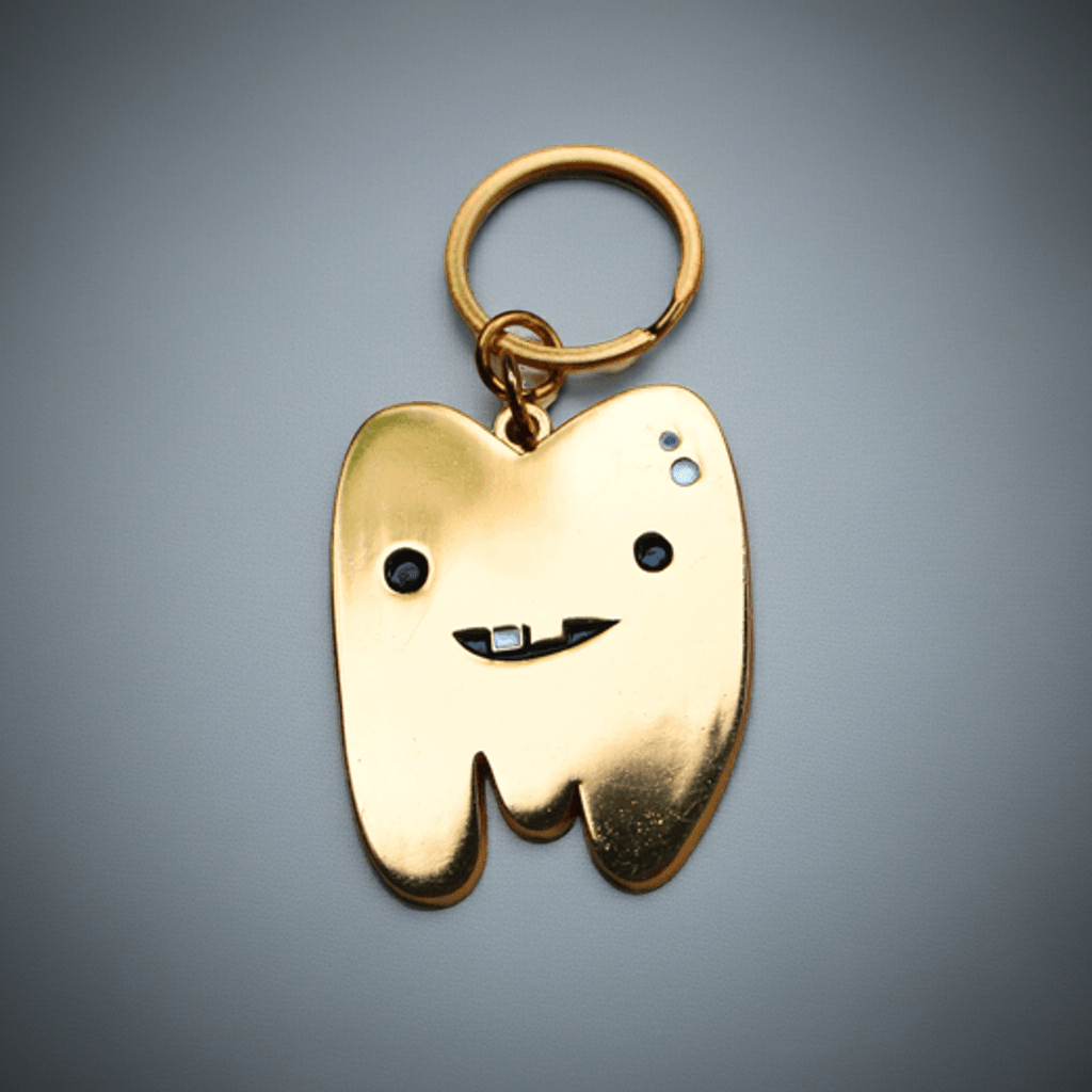 Gold Tooth Keychain - Ziya Blue