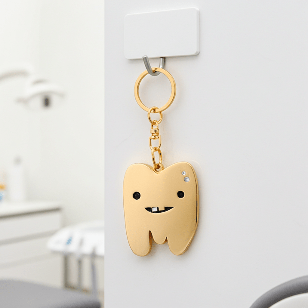 Gold Tooth Keychain - Ziya Blue