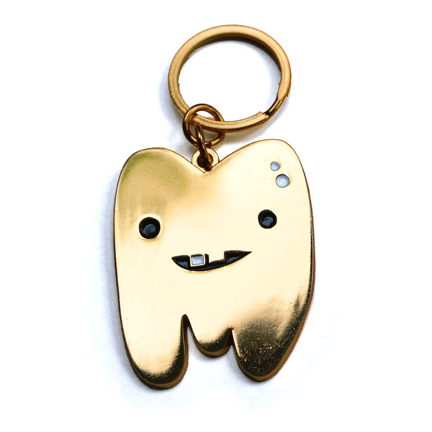 Gold Tooth Keychain - Ziya Blue