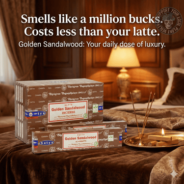 Golden Sandalwood Incense Sticks (15 g) 🌼✨ - Ziya Blue