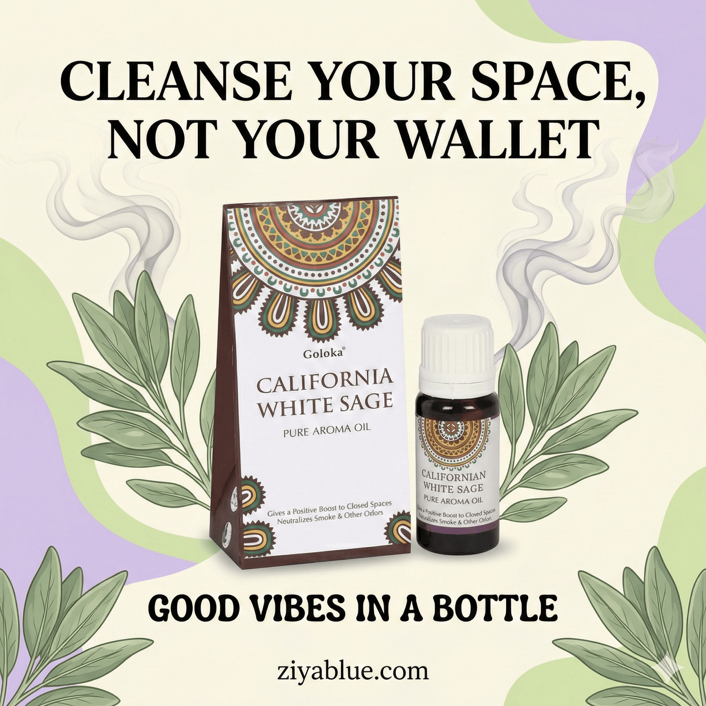 Goloka Pure Aroma Oil | 100% Natural Essential Oils for Diffusers & Bath - Ziya Blue