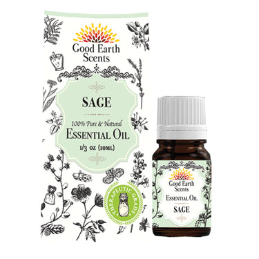 Good Earth Scents - Sage Essential Oil (10 ml.) - Ziya Blue