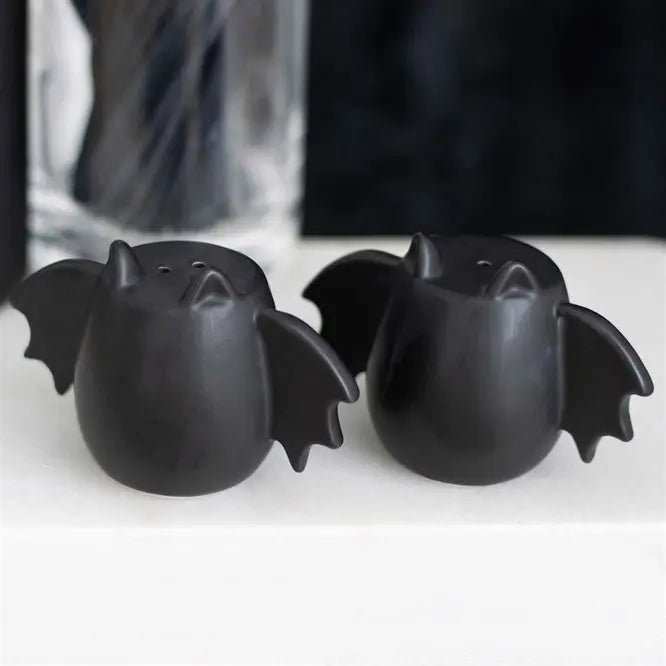 Gothic Bat Wing Salt and Pepper Shakers - Ziya Blue