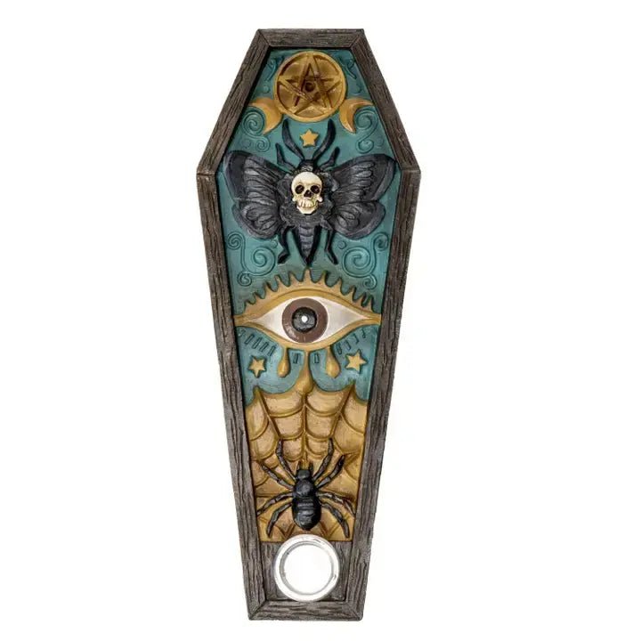 Gothic Coffin Incense Burner - Ziya Blue