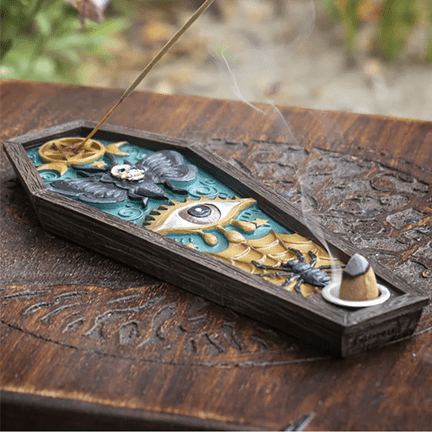 Gothic Coffin Incense Burner - Ziya Blue