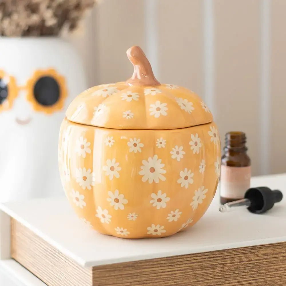 Groovy Floral Pumpkin Oil Burner - Ziya Blue