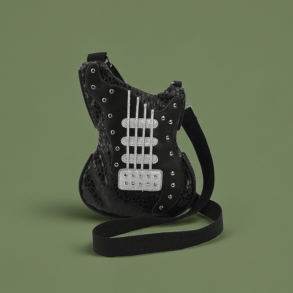 Guitar Crossbody Bag in Vinyl - Ziya Blue