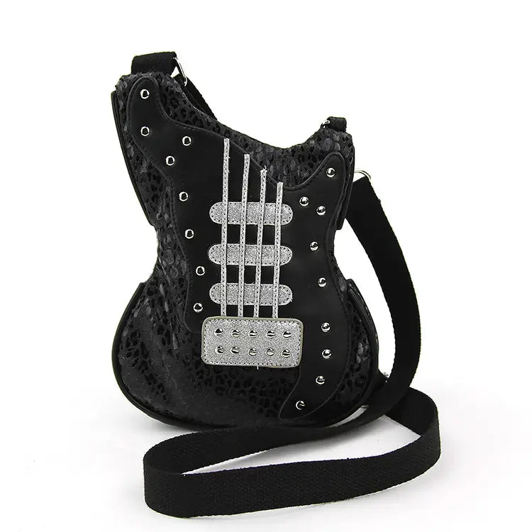 Guitar Crossbody Bag in Vinyl - Ziya Blue