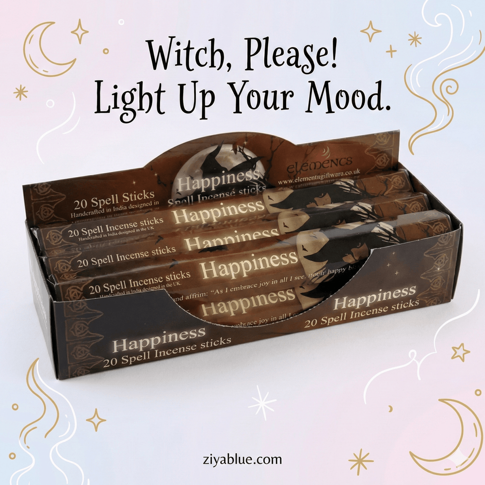 Happiness Spell Incense Sticks by Lisa Parker | 20 - Pack Lavender & Orange Blossom - Ziya Blue
