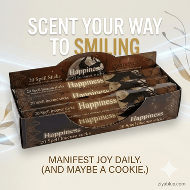 Happiness Spell Incense Sticks by Lisa Parker | 20 - Pack Lavender & Orange Blossom - Ziya Blue