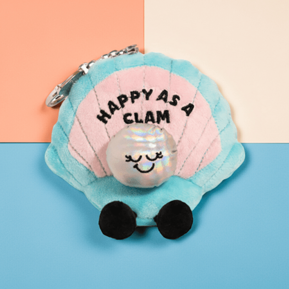 Happy as a Clam - Clam Plush Bag Charm - Ziya Blue