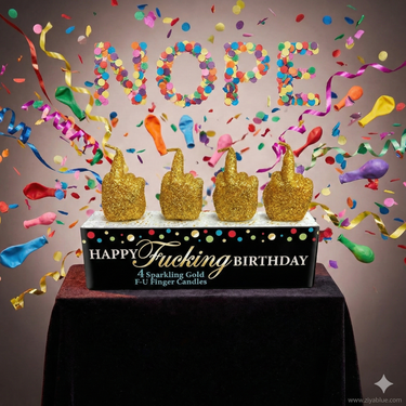 Happy Birthday FU Finger Candle Set 🎉🖕✨ - Ziya Blue