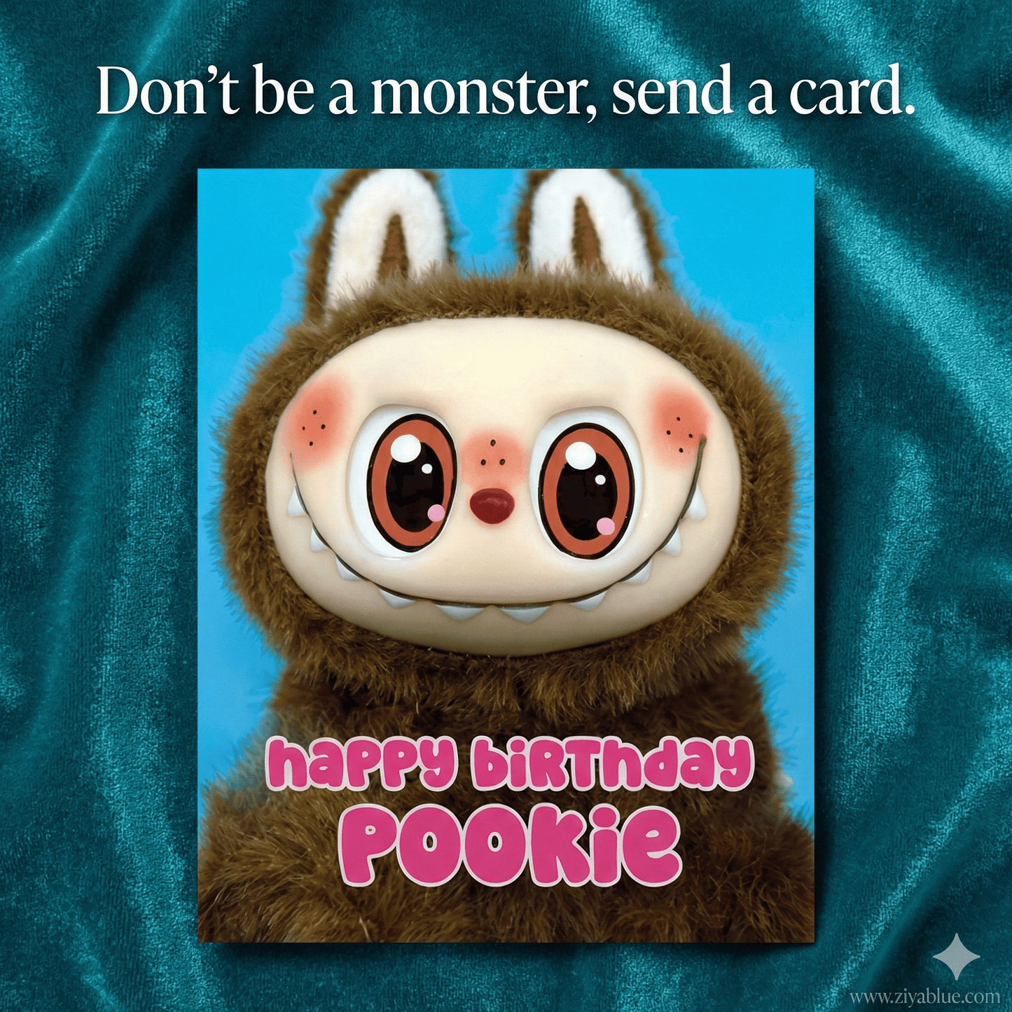 Happy Birthday Pookie Greetings Card - Ziya Blue