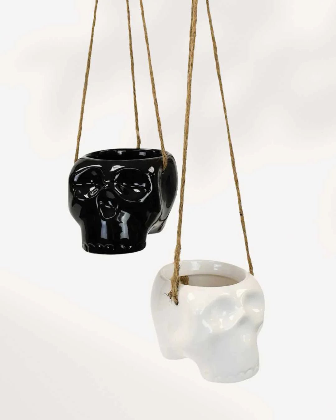 Haunted Hanging Skull Pot - Ziya Blue