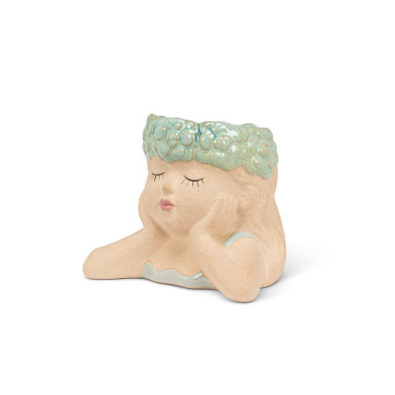 Head in Hands Girl Planter - Ziya Blue