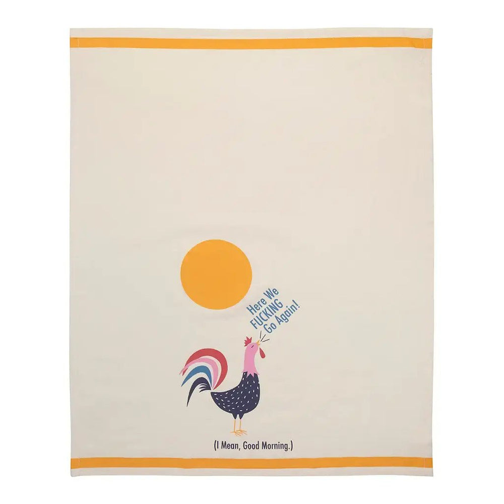 Here We Fucking Go Again Tea Towel - Ziya Blue