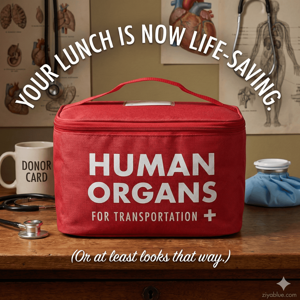 "Human Organs" Insulated Lunch Bag | The Ultimate Theft Deterrent - Ziya Blue