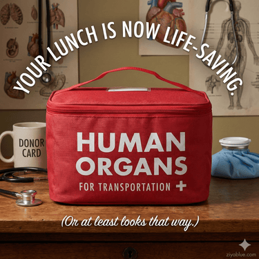 "Human Organs" Insulated Lunch Bag | The Ultimate Theft Deterrent - Ziya Blue