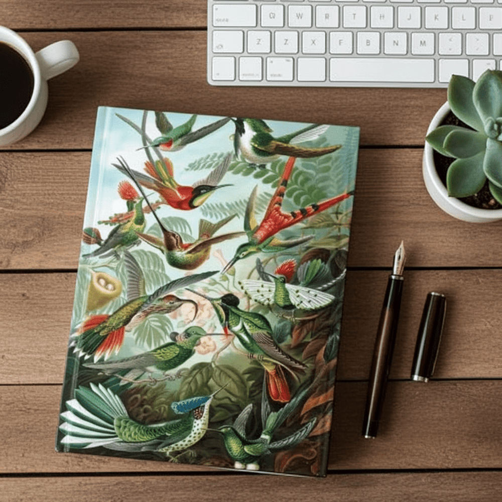Hummingbirds Foiled Journal by Ernst Haeckel 🐦✨ - Ziya Blue