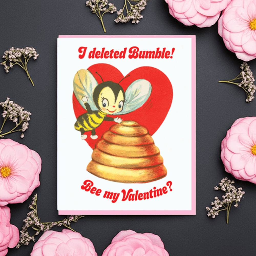 I Deleted Bumble! Bee My Valentine Card - Ziya Blue