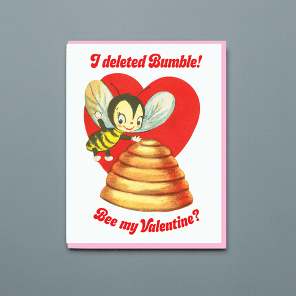 I Deleted Bumble! Bee My Valentine Card - Ziya Blue