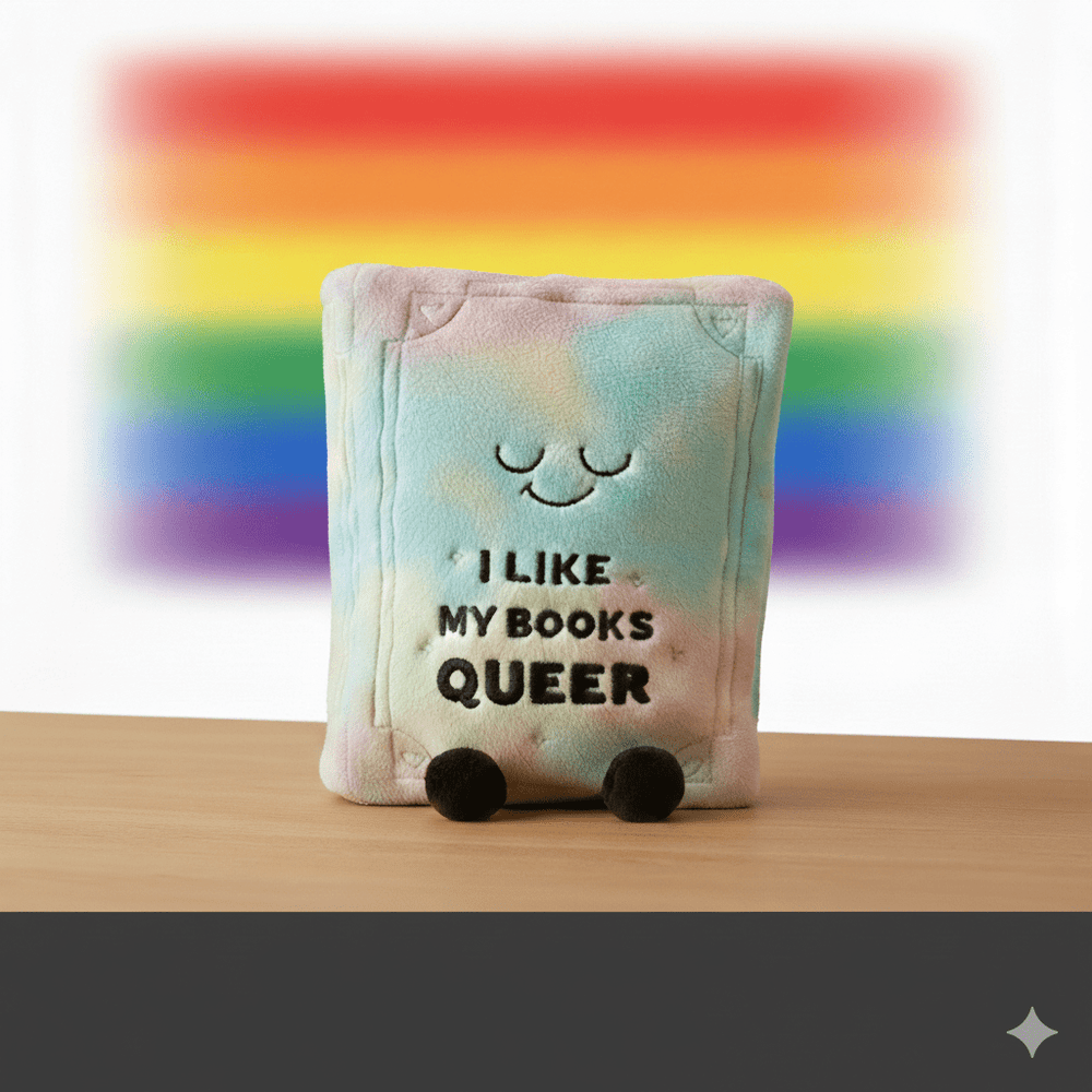 I Like My Books Queer - Book Plush - Ziya Blue