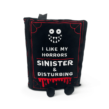"I Like My Horrors Sinister & Disturbing" Book Plush - Ziya Blue