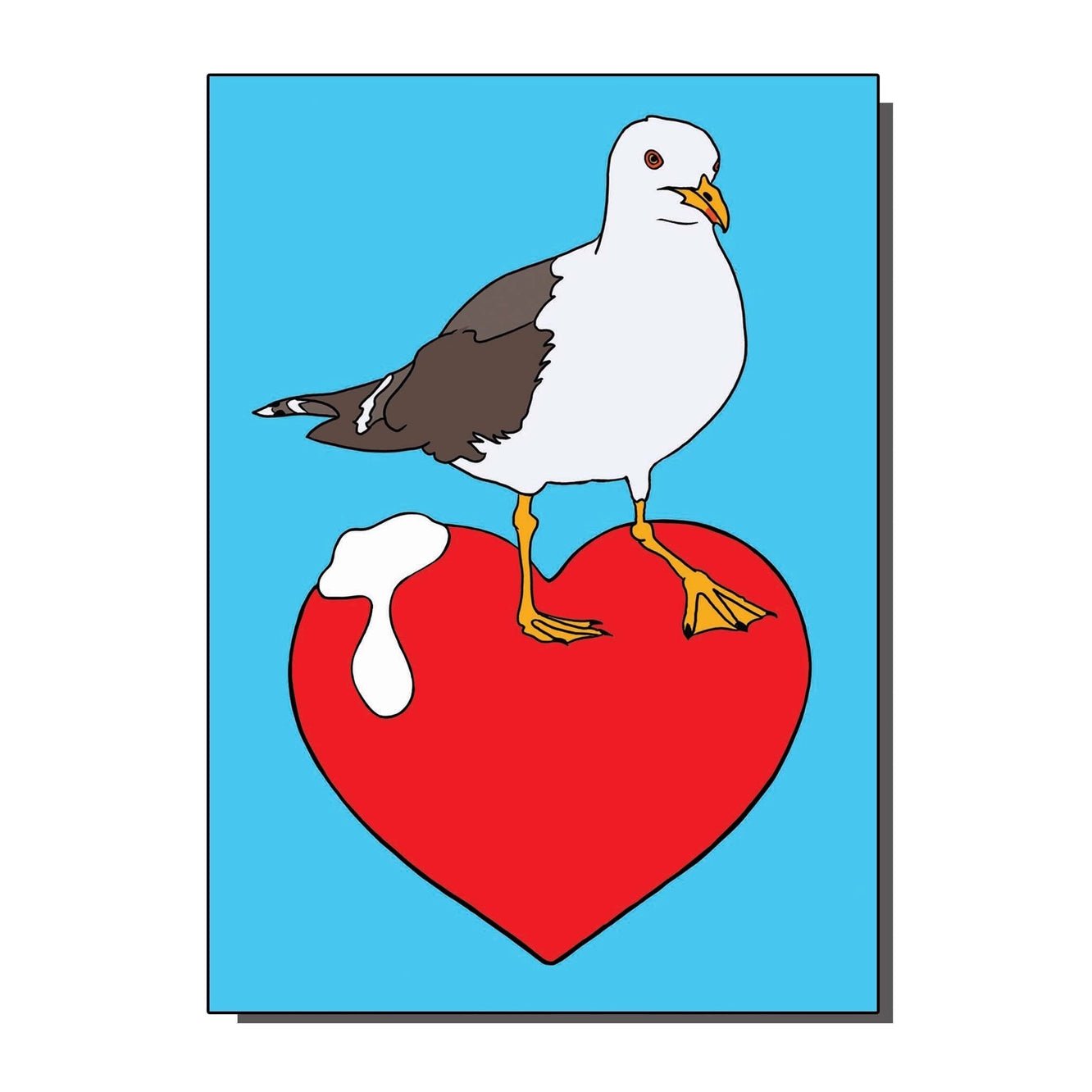 I Love Seagulls Greetings Card - Ziya Blue