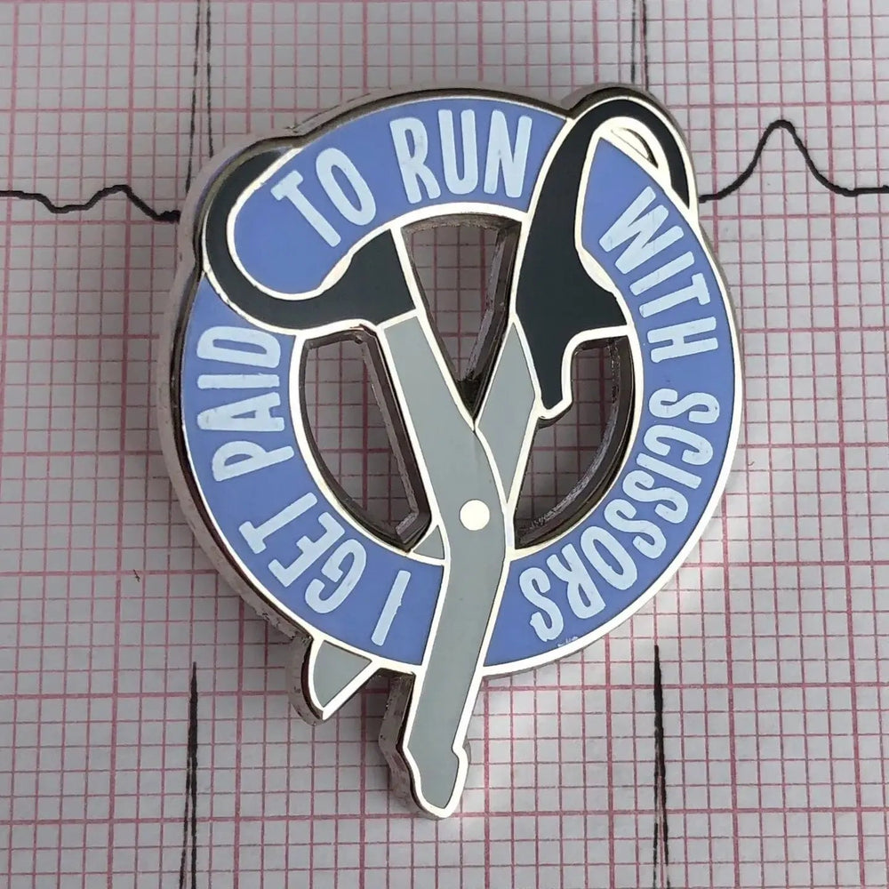 I Run With Scissors Pin - Ziya Blue