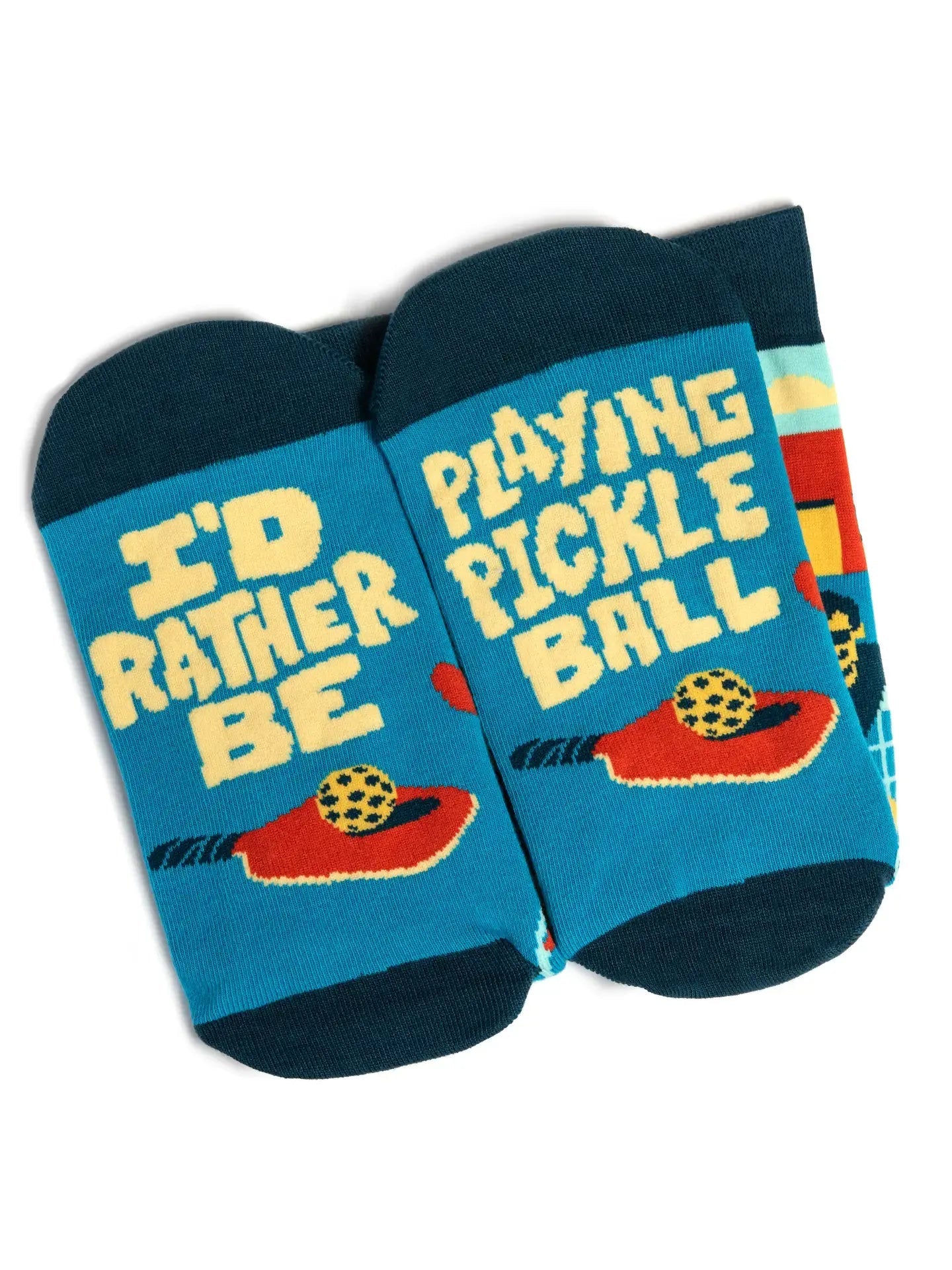 I'd Rather Be Playing Pickleball Socks 🎾🧦 - Ziya Blue