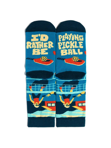 I'd Rather Be Playing Pickleball Socks 🎾🧦 - Ziya Blue