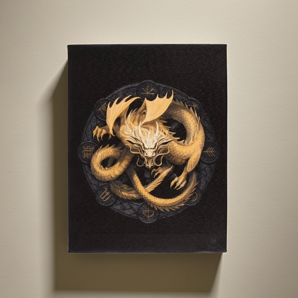 Imbolc Dragon Canvas Plaque By Anne Stokes - Ziya Blue