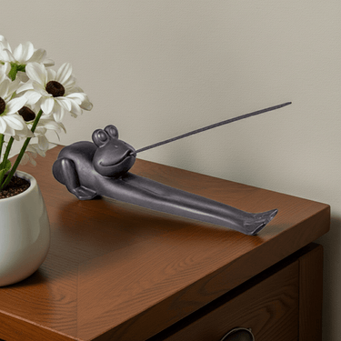 Incense Burner - Yoga Frog - Ziya Blue