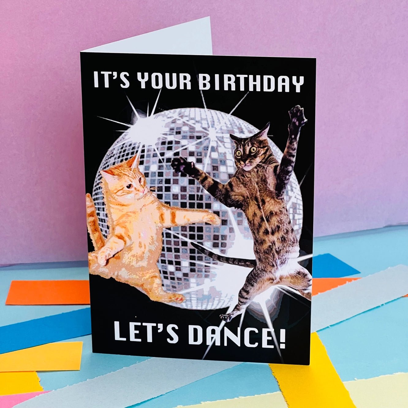 It's Your Birthday Let's Dance Cat Card - Ziya Blue