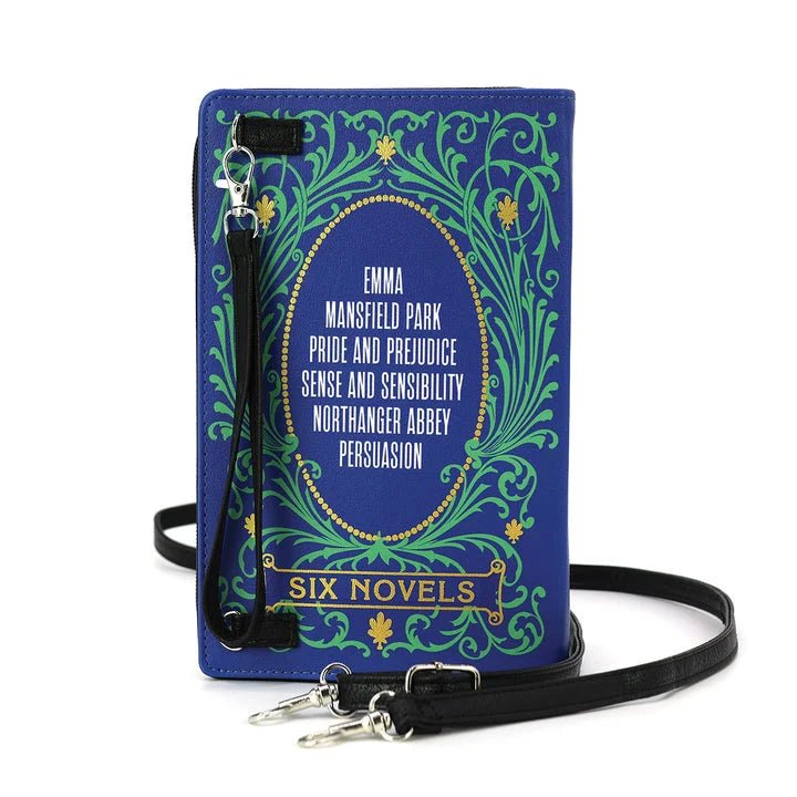 Jane Austen Novels Book Clutch - Ziya Blue