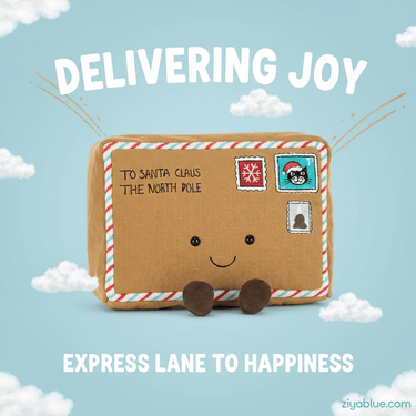 Jellycat Amuseables Letter to Santa – The 7" Plush Post - Ziya Blue