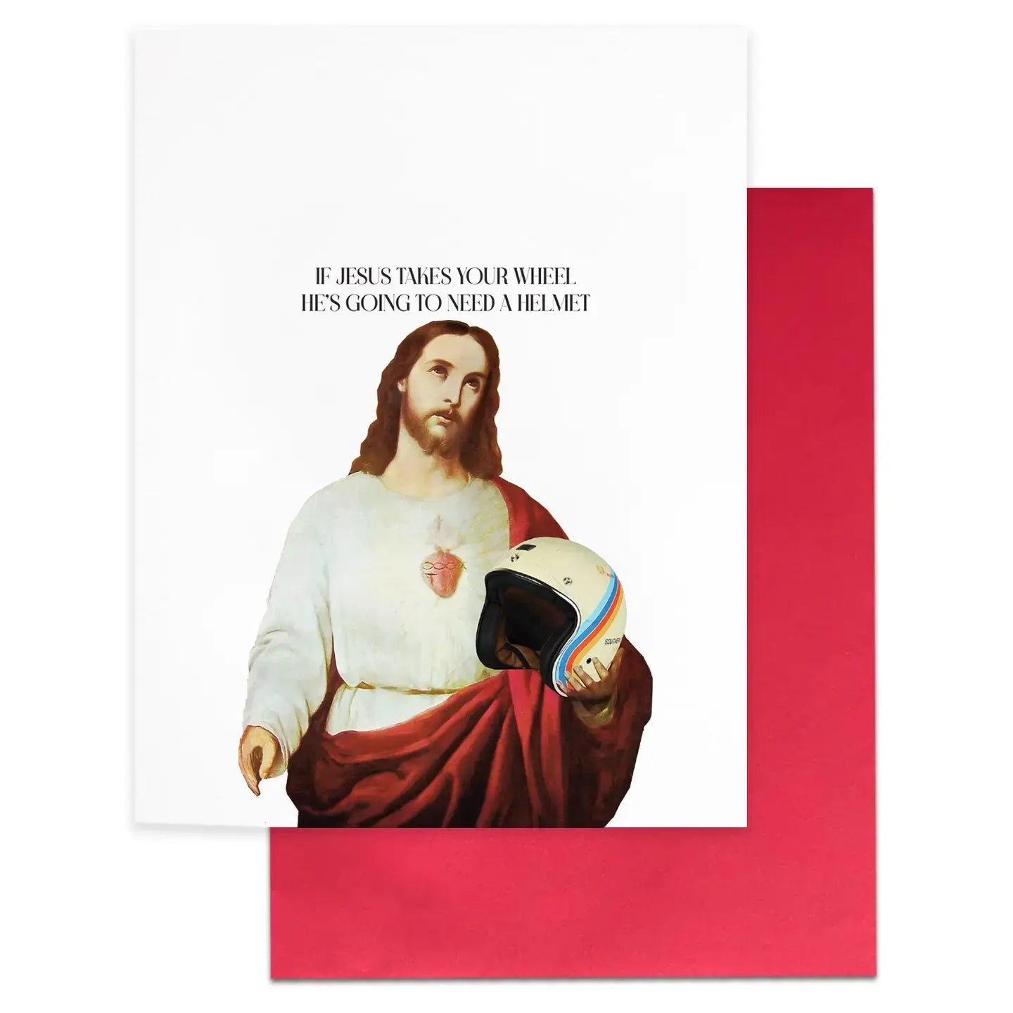 Jesus Needs A Helmet Card - Ziya Blue